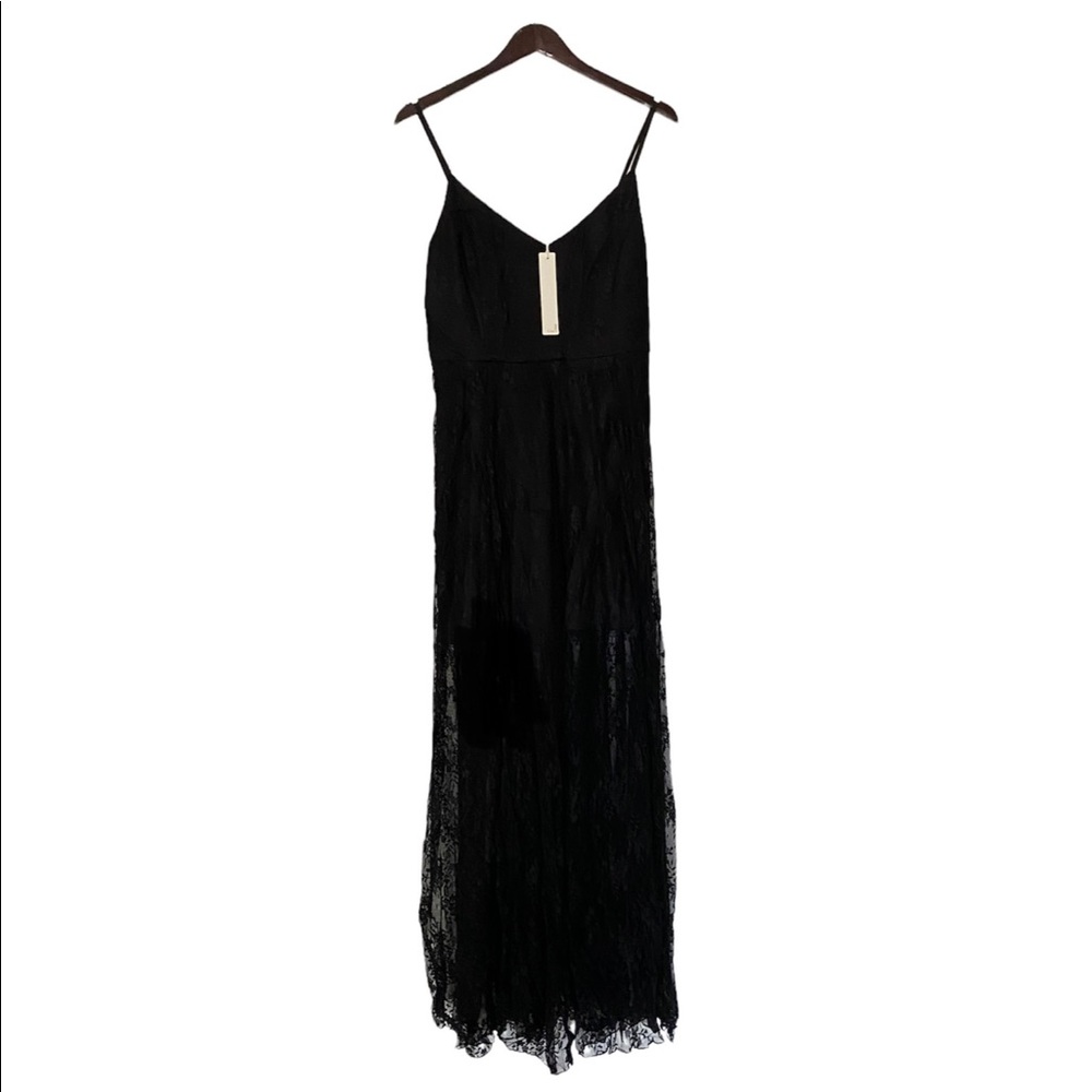 Line & Dot Black Lace Overlay Maxi Dress Large New NWT - Picture 5 of 6